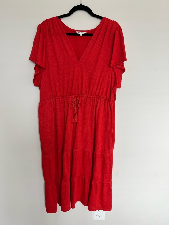 Max Studio Dresses & Skirts - Max Studio Red V-Neck Tiered Boho Chic Dress Size 3X